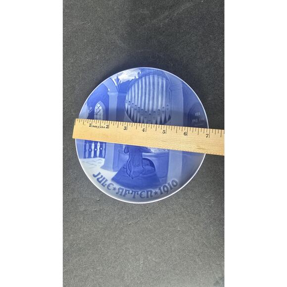 Vintage Bing & Grondahl Jule Aften 1910 Christmas Plate Blue White Porcelain - Picture 5 of 5